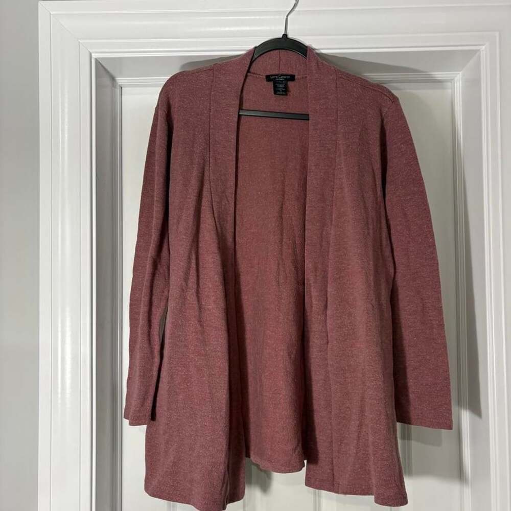 Love Cameron Open Front Cardigan Size 1X Burgundy Heathered